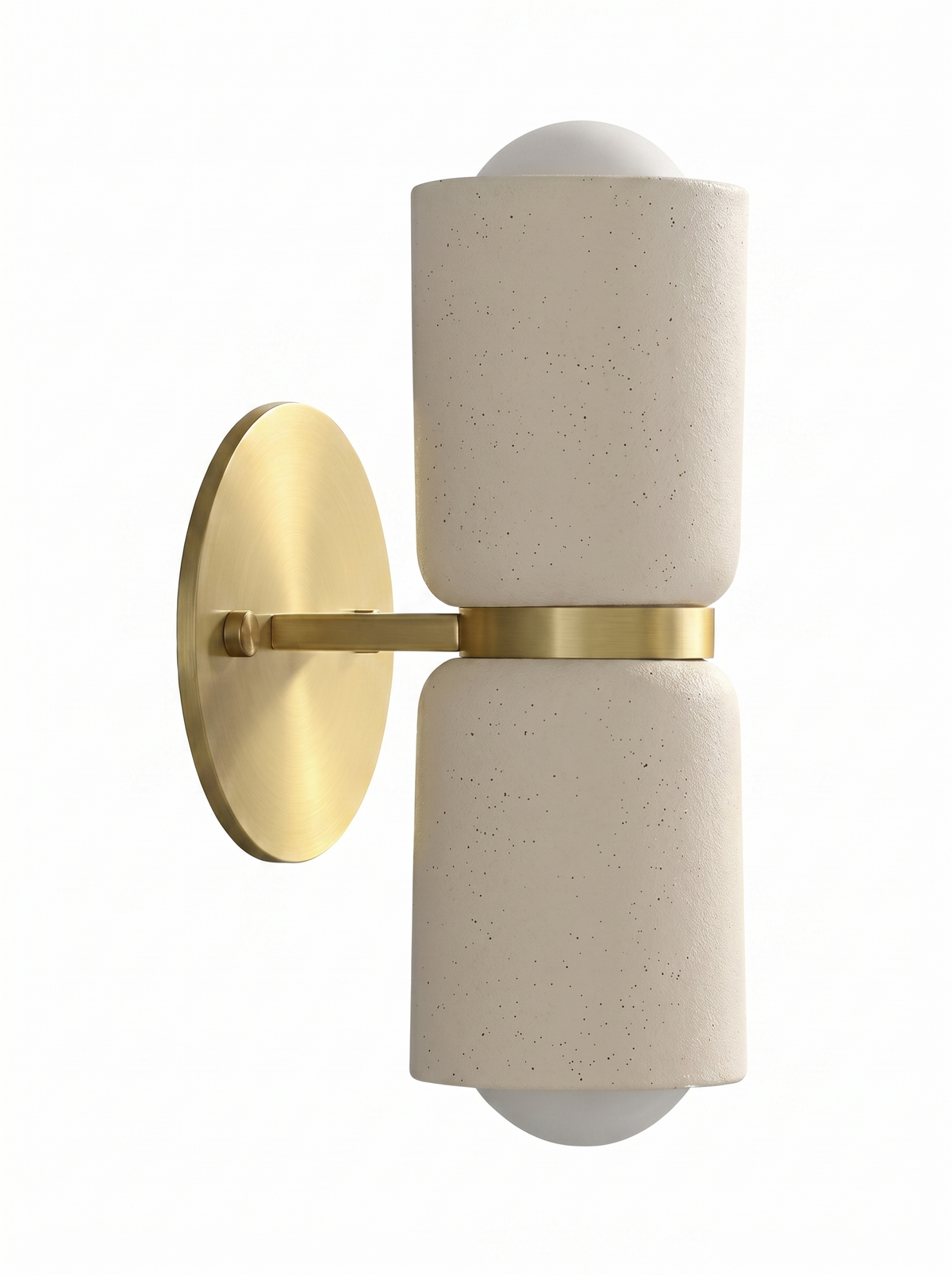 AX163 double wall sconce in white ceramic and brass, modern minimalist wall sconce